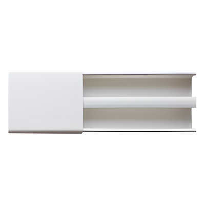 Canaleta blanca dos vías, de PVC auto extinguible,  48 x 16 x tramo 2.5m (6101-01250)