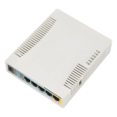 RouterBoard, 5 Puertos Fast, 1 Puerto USB, WiFi 2.4 GHz 802.11 b/g/n, Gran Cobertura con Antena 2.5 dbi, hasta 1 Watt de Potencia