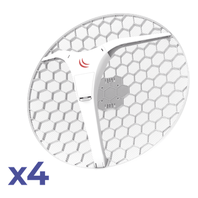 (LHG XL 5 ac 4 Pack) CPE y PtP en 5GHz  802.11 a/n/ac con Antena de Rejilla de 27dBi. «Ahora con Más Velocidad y Mayor Distancia»