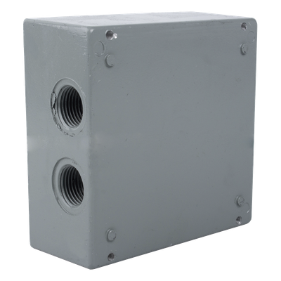Caja Condulet Cuadrada de 3/4″ (19.05 mm) con 4 bocas a prueba de intemperie.