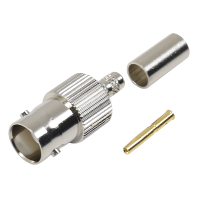 Conector BNC Hembra de anillo plegable para cable LP-195, LP-142, RG-58/U, RG-142/U.