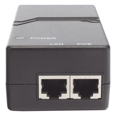Inyector PoE / 802.3af 15W (50V 0.3A) / 2 Puertos Gigabit / Entrada Universal 100-240V AC / Conector IEC 60320 C5 / Detección Inteligente PD
