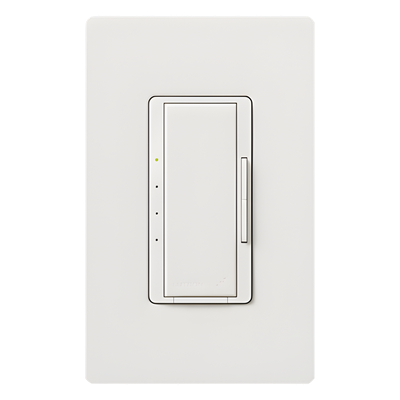 Control de pared para velocidad de ventilador de techo, 4 velocidades silenciosas más apagado, 120 V y 2 A, inalámbrico Clear Connect, para sistema RadioRA 2