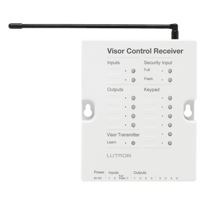 Receptor de control de visera para RadioRA 2 con 4 salidas de contacto seco para puertas de garaje o portones y entrada de seguridad, color blanco