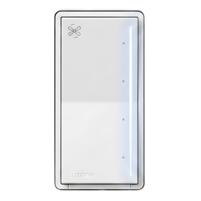 Control de ventilador de techo táctil de 4 velocidades para un ventilador tipo paleta AC, con barra luminosa, sistema RadioRA 3