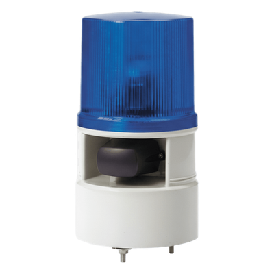Luces de advertencia color Azul con sirena incorporada con 5 tonos máx. 105 dB en 12-24 VCD