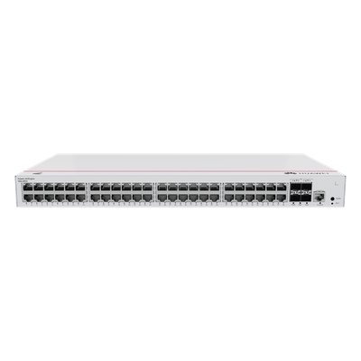 Switch de Acceso Gigabit Administrable PoE Capa 2 / 48 puertos 10/100/1000 Mbps (PoE) / 4 Puertos 1GE SFP Uplink / ERPS / IMGP Snooping / DHCP Snooping / PoE Perpetuo / 380W / Administración Nube Gratis