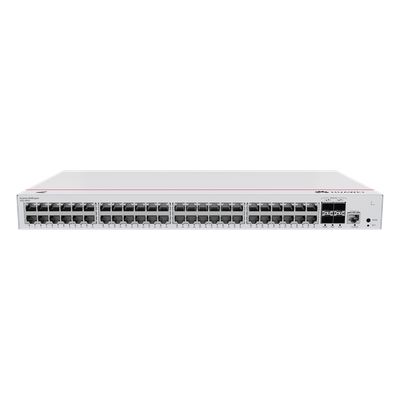 Switch de Acceso Gigabit Administrable PoE Capa 2 / 48 puertos 10/100/1000 Mbps (PoE) / 4 Puertos 10GE SFP+ Uplink / ERPS / IMGP Snooping / DHCP Snooping / PoE Perpetuo / 380W / Administración Nube Gratis