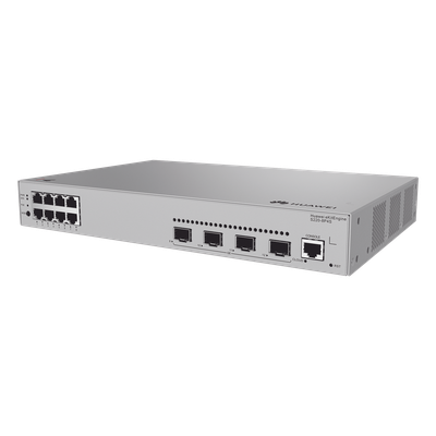 Switch de acceso eKit Administrable / Capa 2 / 8 Puertos PoE+ Gigabit + 4 SFP + Puerto Consola / PoE Perpetuo / Presupuesto PoE 125 W / Sin licenciamiento