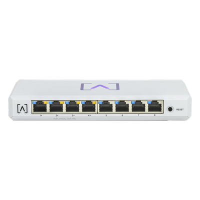 Switch Gigabit PoE+ Administrable / 8 puertos 10/100/1000 Mbps (4 de ellos PoE+ 802.3af/at) / Hasta 60W / Administración nube gratuita / Presupuesto de 60W