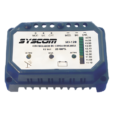 Controlador de Carga y Descarga para Sistemas Solares 20 A, 24 Vcc.
