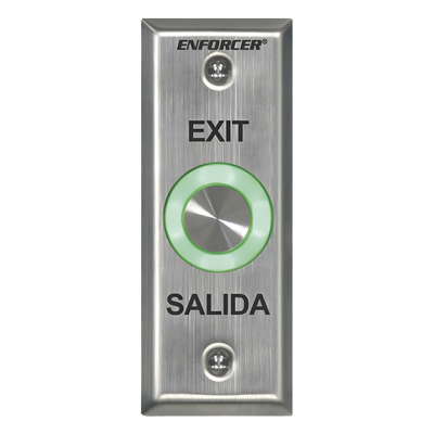 Botón de Salida con Aro Iluminado Color Verde y Rojo / IP65 / Buzzer / Función Toggle (Enclavado) / Temporizador  / Relevador NC/NO/ Uso Exterior e Interior.