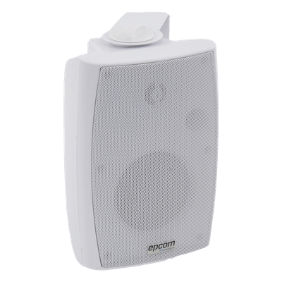 Altavoz de Pared de 2 vías | Woofer 4in + 1.5in | 2.5W – 20W | Para Sistemas 70/100V y 8 ohms | Material ABS | Rejilla y Bracket de Metal | Color Blanco