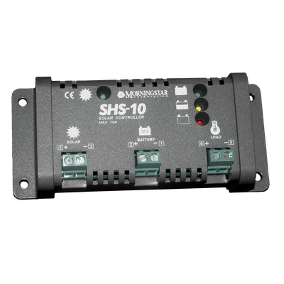 Controlador de Carga Solar PWM 10 A / 12 VCC / Desconexión Automática / IP22 / Protección Integral / Bajo Consumo 8 mA