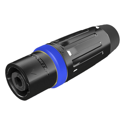 Speakon Conector de cable macho de 4 polos, carcasa negra, cable AWG10,  30A