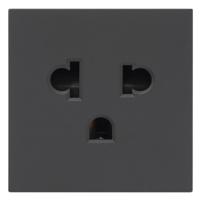 Módulo para Tomacorriente Euroamericano / Color Grafito / 45×45 mm (1.77 x 1.77 Pulgadas) / Compatible con Torres y Cajas para Escritorio de la Marca Simon