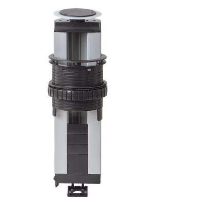 Teleblock Simon K45 para Voz, Datos, Multimedia o Contactos Eléctricos / Capacidad para 5 Módulos K45 / Apertura Automática con Tapa Abatible / Instalación en Mobiliario de Oficina o Comercial / (KTLE205CY)