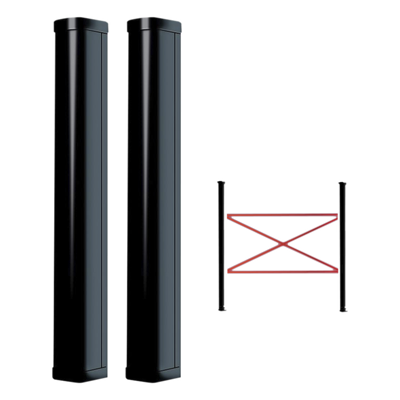 Detector Fotoeléctrico de 100 cm de Altura / Tipo Cortina para Detección Perimetral / Baterías de respaldo / Cobertura de 100 metros en exterior / Alimentación a 110/220VAC / 100 cm de Alto