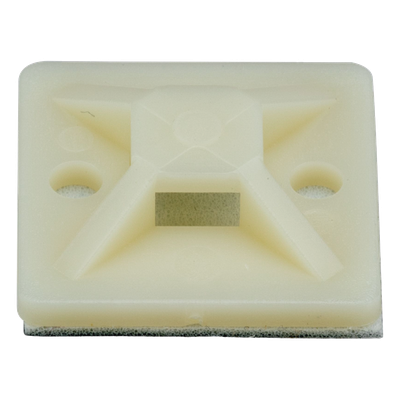 Montaje-Sujetador Adhesivo STRONGHOLD de 4 Vías de 1″ x 1″ x 1/4″, Color Natural,  Nylon 6.6 Retardante de Llamas V-2, Paquete de 100pz