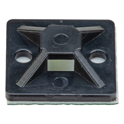 Montaje-Sujetador Adhesivo STRONGHOLD de 4 Vías de 1″ x 1″ x 1/4″, Color Negro,  Nylon 6.6 Retardante de Llamas V-2, Paquete de 100pz