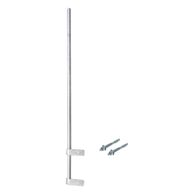 Mástil Liviano de Pared de 1.5 m (Diam. 1-1/4″) con Cejas de Fijación  Soldadas, ¡No se gira! Incluye Taquetes para instalación.