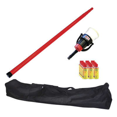 Kit De Prueba De Detectores De Humo, Incluye Pértiga Telescópica SOLO-100 4.6m, Dispensador SOLO-330 4″, 12 Latas De Humo M8 y Bolsa De Transporte SOLO-604