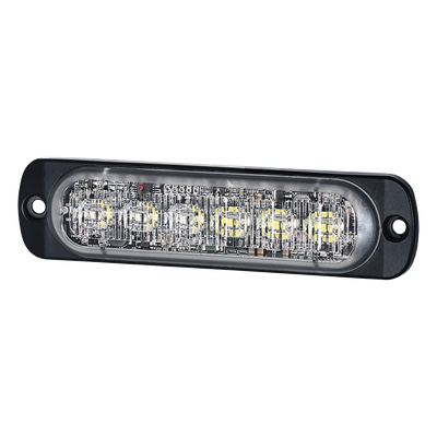 Luz Auxiliar de 12 LED, Rojo/Azul, Lente Transparente, SAE