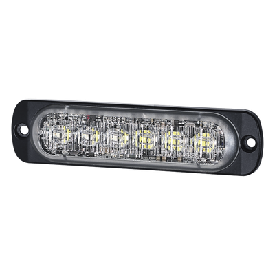 Luz Auxiliar de 12 LED, Rojo/Claro, Lente Transparente, SAE