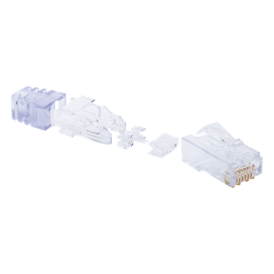 Plug RJ45 Cat6 de 5 Piezas, Para Cable UTP de Calibre 23-24 AWG, Chapado en Oro de 50 Micras, Paquete de 100 Piezas