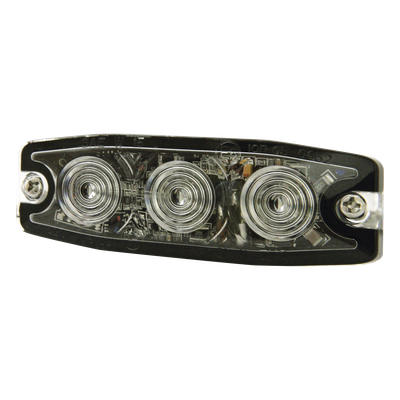 Luz Auxiliar de 3 LED, Ambar, Lente Transparente, SAE