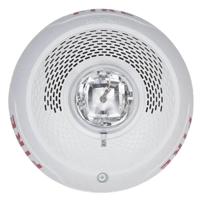 Bocina con Lámpara Estroboscópica, Montaje en Techo, Color Blanco, Nuevo Diseño Moderno y Elegante y Menor Consumo de Corriente