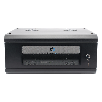 Gabinete de Pared con Puerta de Cristal Templado, 455mm de Profundidad, 4U Rack de 19», Acero Reforzado