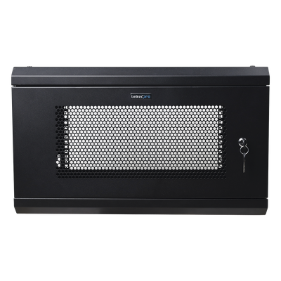 Gabinete de Pared de 6U con Puerta Perforada, 455 mm de Profundidad Total, Rack de 19», Acero Reforzado Color Negro