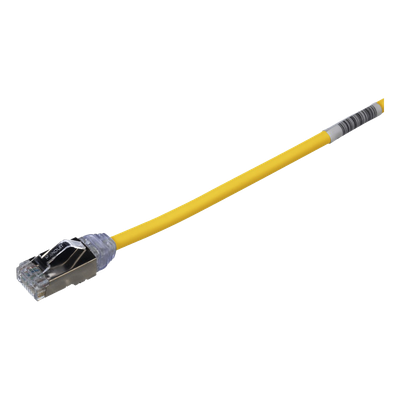 Patch Cord Cat6A, Diametro Reducido 28 AWG, Blindado S/FTP, CM/LS0H, 20 cm (7.87 Pulgadas), Color Amarillo
