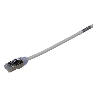 Patch Cord Cat6A, Diámetro Reducido 28 AWG, Blindado S/FTP, CM/LS0H, 3 Metros (9.84 Pies), Color Gris