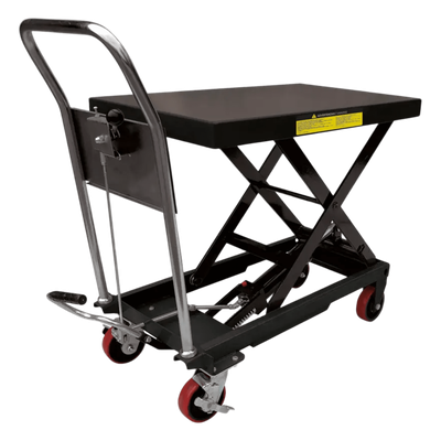 Mesa Elevadora Hidráulica / Capacidad 300 kg a 1 t / Ruedas de Poliuretano / Sistema Hidráulico con Freno / Soporte de Tijera / Ideal para Cargas Medias y Pesadas