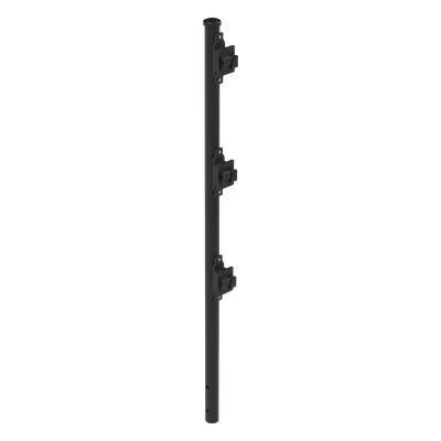 Poste de Paso Negro de 0.75m para Cerca Electrificada. Tubo Galvanizado cal. 18 de 1″Diam. con Tapón y 3 Aisladores Instalados.