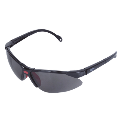 Lentes de seguridad modelo «Orión» negro, armazón de plástico.