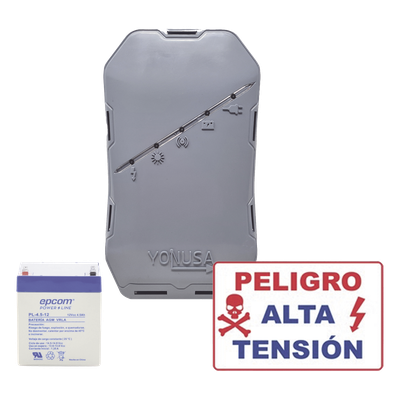 KIT deEnergizador 12,000Volts – .5 Joules / 500 Mts Lineales de Protección / Cercas Electrificadas / Llavero Incluido
