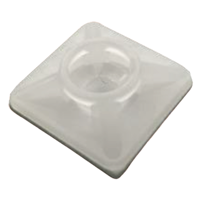 Base Autoadherible para Cinchos Práctica y Eficiente para la Organización y Fijación de Cables, Fabricada en Nylon Resistente y de Color Natural con una Medida de 19×19 mm, Paquete con 100 Piezas (4210-00001)