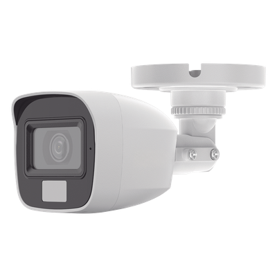 [SIN LOGO DE MARCA] [Dual Light + ColorVu] Bala TURBOHD 2 megapixel / 20 mts IR + 20 mts luz blanca / Lente 2.8 (100° de Visión)  /  Exterior IP66 / Audio por Coaxitron / TVI-AHD-CVI-CVBS / Metal / Smart-Hybrid light