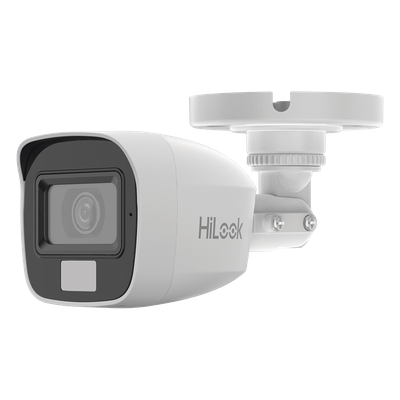 [Dual Light + ColorVu] Bala TURBOHD 3K megapixel / 20 mts IR + 20 mts luz blanca / Lente 2.8 (105° de Visión) / Exterior IP66 / Audio por Coaxitron / TVI-AHD-CVI-CVBS / Metal  / Smart-Hybrid light