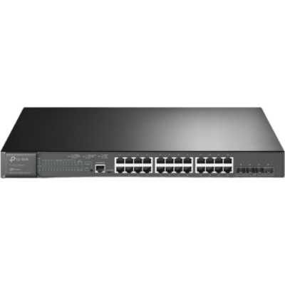 Switch L2+ Omada PoE+ / 24 Puertos PoE+ 10/100/1000 Mbps / 4 Puertos SFP+ 10G / 2 Puertos Consola (RJ45 y microUSB) / Administración Centralizada Omada o Stand-Alone / Multicast IGMP / Presupuesto PoE 384W / Montaje en Rack / (SG3428XMP)