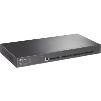 Switch Fibra Óptica L2+ Omada / 16 Puertos SFP+ 10G / 2 Puertos Consola (RJ45 y micro-USB) / Administración Centralizada Omada o Stand-Alone / Multicast IGMP / Calidad de Servicio / Montaje en Rack / Silencioso (sin ventiladores)