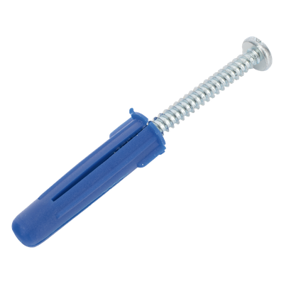 Paquete de 6 taquetes azul 2″ y 6 tornillos 12mm x 2″ (1105-05002)