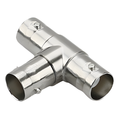 Adaptador en T para 75 Ohm de triple conectores BNC Hembras, Níquel/ Oro/ Teflón.
