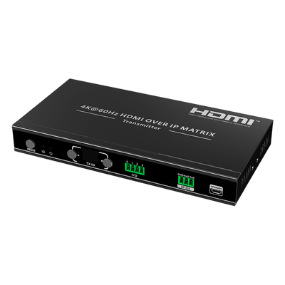 Extensor HDMI sobre IP | Transmisor | 4K@60Hz | 120 m | HDMI 2.0 | HDCP 2.2 | PoE | RS-232 | IR Bidireccional | Multicast
