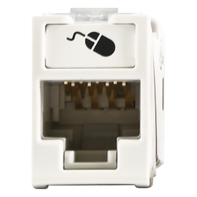Jack Ultramax Cat6A, UTP, Montaje Híbrido en Placa de Pared (Plano y Angulado), Color Blanco, Punch Down
