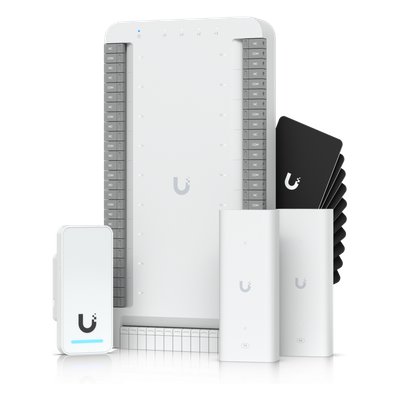 Kit de Inicio para Ascensor UniFi Access / PoE para Selección de Piso / Hasta 18 Pisos / Incluye Elevador Hub / G2 Lector / 2 Extensores PoE / 10 Tarjetas de Acceso / Interior y Exterior / NDAA Cumple