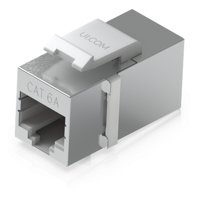 Keystone Coupler Cat6A Pass-Through para Cable Ethernet Preterminado, Instalación Snap-In en Patch Panel, Paquete con 12 Piezas